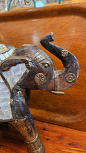 Load image into Gallery viewer, Elephant Figurine With Mother of Pearl Accents and Copper
