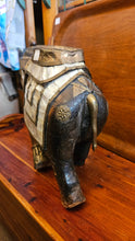 Load image into Gallery viewer, Elephant Figurine With Mother of Pearl Accents and Copper
