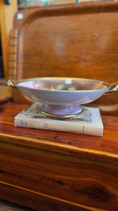 Antique Noritake Hand-Painted Porcelain Floral Pedestal Bowl Dish